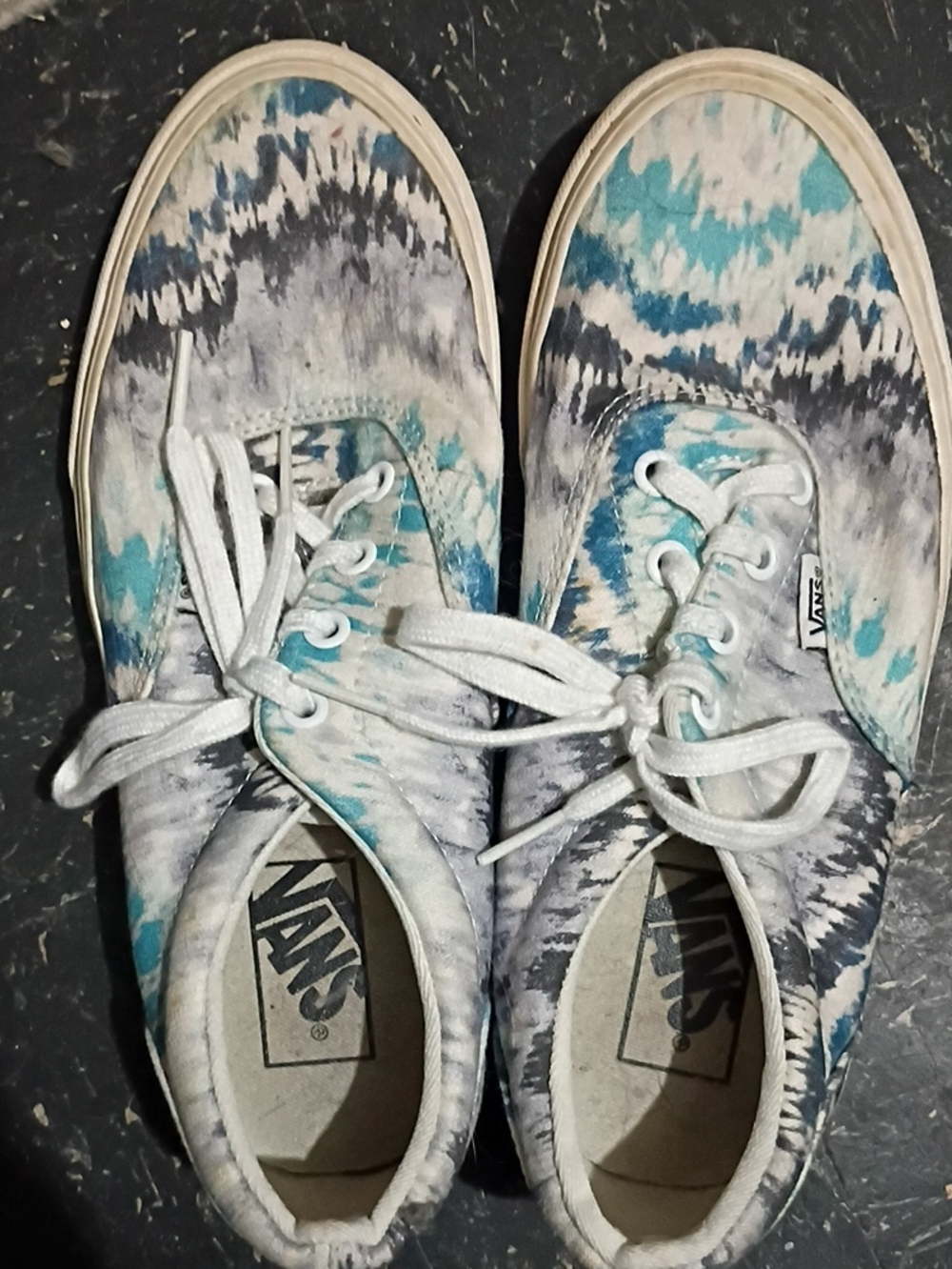 Vans Women's Blue Tie-Dye Canvas Sneakers-j1